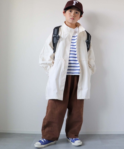 CIAOPANIC TYPY（チャオパニックティピー）の「【KIDS】【OSORO】2WAYﾎﾞﾘｭｰﾑｽﾘｰﾌﾞﾊｰﾌｺｰﾄ（ステンカラーコート・キッズ・ブラック/カーキ/オフホワイト・S/XXL/L/XL/M）」の20枚目の写真