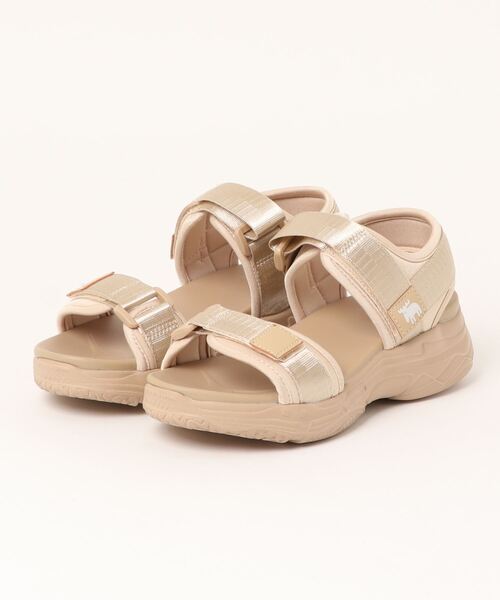 moz（モズ）の「moz(モズ) ロゴ入り厚底クッションスポーツサンダル（サンダル・レディース・ブラック/カーキ/ベージュ・M/S/L/LL）」の6枚目の写真