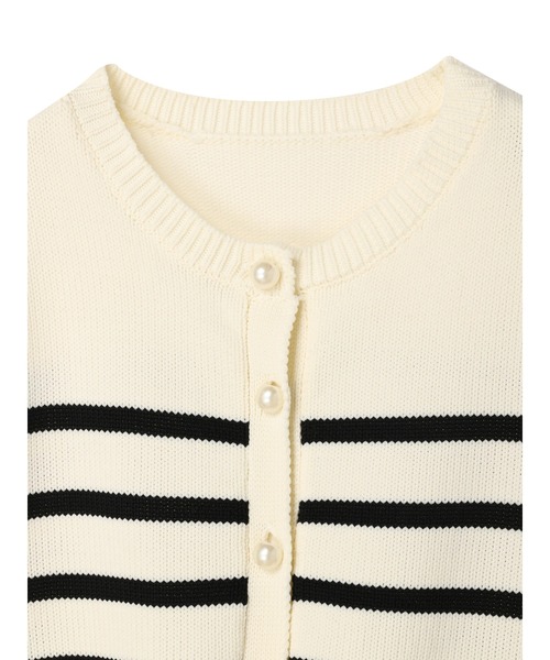 DURAS（デュラス）の「袖ボリュームニットカーディガン（カーディガン/ボレロ・レディース・ホワイト/ブラック・FREE）」の12枚目の写真