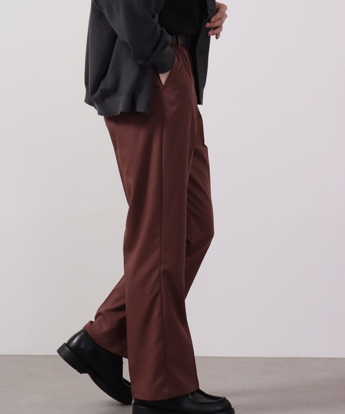 70s unknown フレアパンツ スラックス wool アクリル ブラウン N WITH. フレアスラックス