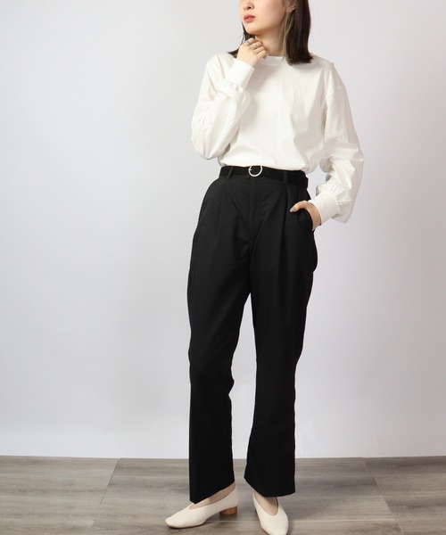 FUNALIVE（ファンアライブ）の「センタープレス ストレッチ カラーフレアパンツ（スラックス・メンズ・グリーン/モカ/ベージュ/ホワイト/サックスブルー/ブラック・XL/L/M）」の14枚目の写真