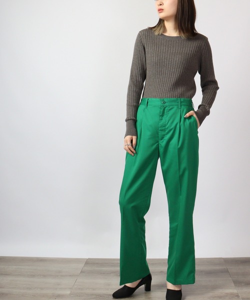 FUNALIVE（ファンアライブ）の「センタープレス ストレッチ カラーフレアパンツ（スラックス・メンズ・グリーン/モカ/ベージュ/ホワイト/サックスブルー/ブラック・XL/L/M）」の17枚目の写真