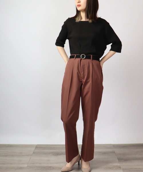 FUNALIVE（ファンアライブ）の「センタープレス ストレッチ カラーフレアパンツ（スラックス・メンズ・グリーン/モカ/ベージュ/ホワイト/サックスブルー/ブラック・XL/L/M）」の21枚目の写真