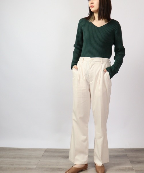 FUNALIVE（ファンアライブ）の「センタープレス ストレッチ カラーフレアパンツ（スラックス・メンズ・グリーン/モカ/ベージュ/ホワイト/サックスブルー/ブラック・XL/L/M）」の10枚目の写真