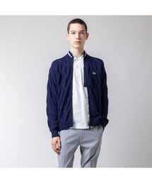 LACOSTE | 変形ケーブルジップアップコットンニットテニスカーディガン(ニット/セーター)