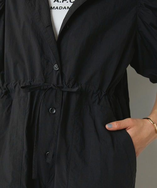 forksy.（フォルクシー）の「【forksy.】ナイロンパフスリーブジャンプスーツ（つなぎ/オールインワン・レディース・ピンク/ブラック/ブルー/グレイッシュベージュ・FREE）」の14枚目の写真