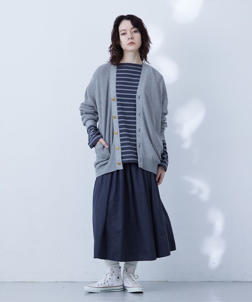 J.PRESS YORK STREET(ジェイプレスヨークストリート)の「【UNISEX】インディゴボーダーロングTシャツ(Tシャツ/カットソー・メンズ・グレー系1/ネイビー系1/サックスブルー系1・SMALL/MEDIUM/LARGE)」の9枚目の写真