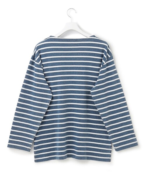 J.PRESS YORK STREET(ジェイプレスヨークストリート)の「【UNISEX】インディゴボーダーロングTシャツ(Tシャツ/カットソー・メンズ・グレー系1/ネイビー系1/サックスブルー系1・SMALL/MEDIUM/LARGE)」の12枚目の写真