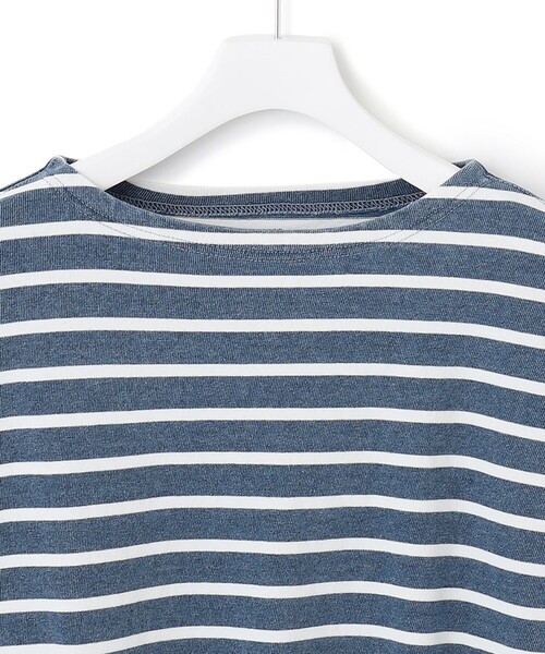 J.PRESS YORK STREET(ジェイプレスヨークストリート)の「【UNISEX】インディゴボーダーロングTシャツ(Tシャツ/カットソー・メンズ・グレー系1/ネイビー系1/サックスブルー系1・SMALL/MEDIUM/LARGE)」の13枚目の写真