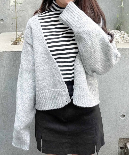 Rmine(アールマイン)の「2WAYショートカーデ(カーディガン/ボレロ・レディース・グレー/ピンク/アイボリー・FREE)」の11枚目の写真
