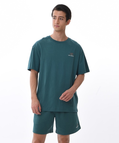 NEW BALANCE(ニューバランス)の「NB Essentials uni-ssentialsショートスリーブTシャツ(Tシャツ/カットソー・メンズ・ライトイエロー/ダークグリーン/ライラック・1/2/4/0/5/3)」の1枚目の写真