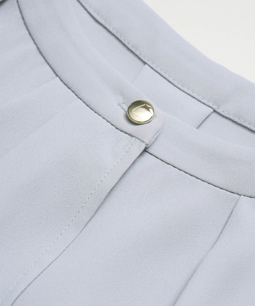 ROPE' PICNIC（ロペピクニック）の「ボウタイフウタックハーフスリーブブラウス（シャツ/ブラウス・レディース・ラベンダー/チャコールグレー/サックスブルー/クリーム/オフホワイト・38）」の21枚目の写真