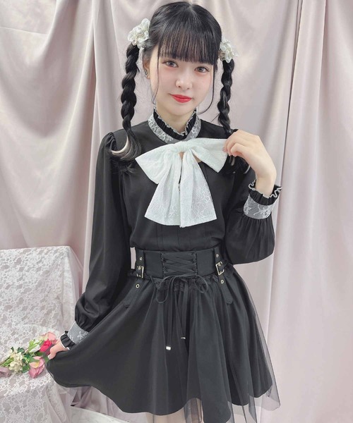 ROJITA（ロジータ）の「デコルテ開き配色リボンブラウス（シャツ/ブラウス・レディース・ブラック/ベージュ/ピンク・FREE）」の18枚目の写真