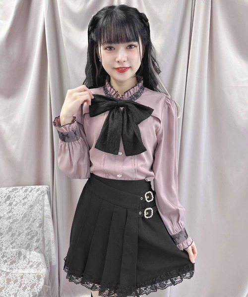 ブラウス シャツ ダブルリボンデコルテブラウス レディース 楽天市場】【ドレスアップデコルテブラウスシリーズ】【洗える