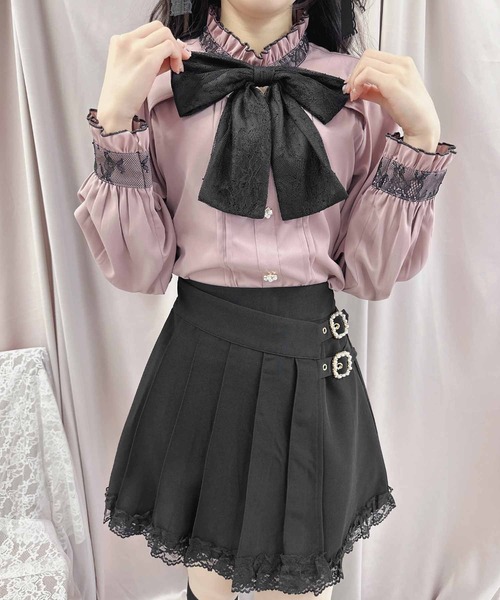 ROJITA（ロジータ）の「デコルテ開き配色リボンブラウス（シャツ/ブラウス・レディース・ブラック/ベージュ/ピンク・FREE）」の14枚目の写真
