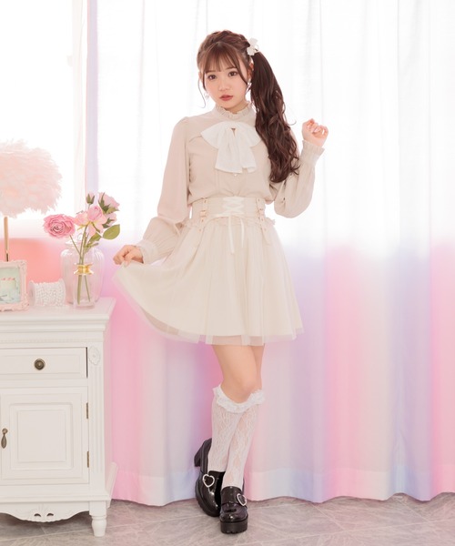 ROJITA（ロジータ）の「デコルテ開き配色リボンブラウス（シャツ/ブラウス・レディース・ブラック/ベージュ/ピンク・FREE）」の17枚目の写真