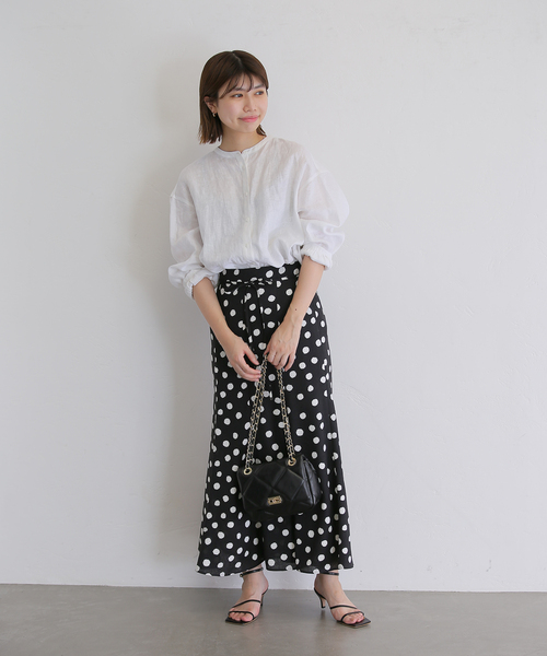 La TOTALITE（ラトータリテ）の「リネンバンドカラーシャツ（シャツ/ブラウス・レディース・ベージュ/ホワイト/ピンク・FREE）」の7枚目の写真