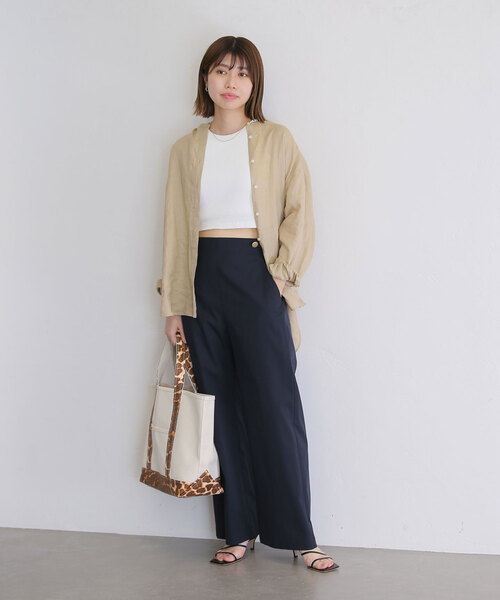 La TOTALITE（ラトータリテ）の「リネンバンドカラーシャツ（シャツ/ブラウス・レディース・ベージュ/ホワイト/ピンク・FREE）」の11枚目の写真