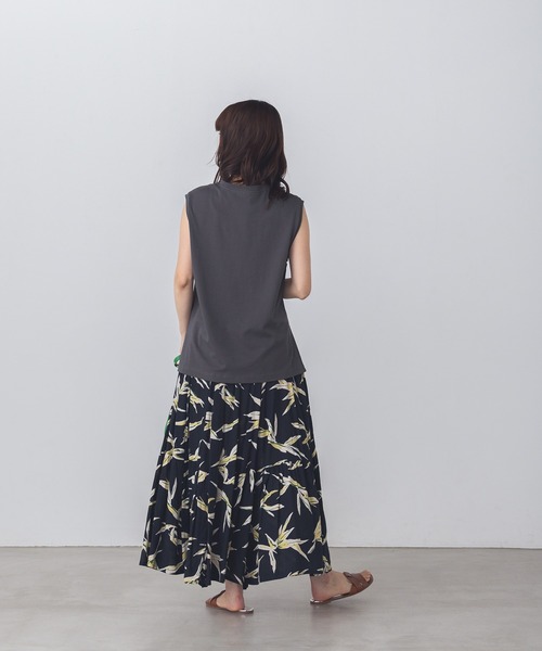 lil nina（リルニーナ）の「レーヨン プリント ギャザースカート（スカート・レディース・レッド/ブラック/グリーン・FREE）」の5枚目の写真