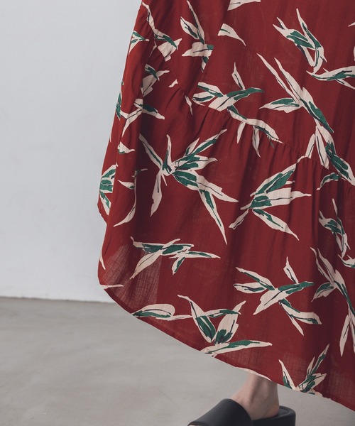 lil nina（リルニーナ）の「レーヨン プリント ギャザースカート（スカート・レディース・レッド/ブラック/グリーン・FREE）」の11枚目の写真