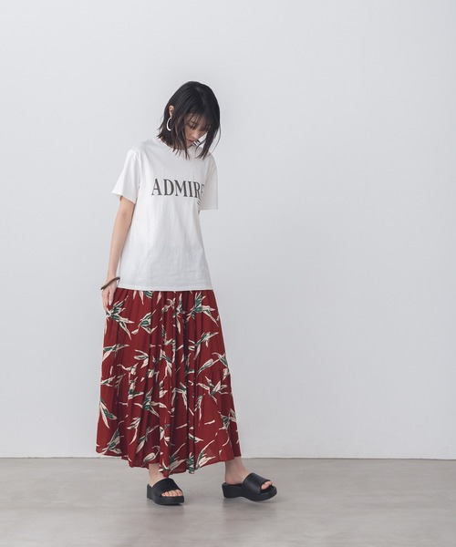 lil nina（リルニーナ）の「レーヨン プリント ギャザースカート（スカート・レディース・レッド/ブラック/グリーン・FREE）」の12枚目の写真