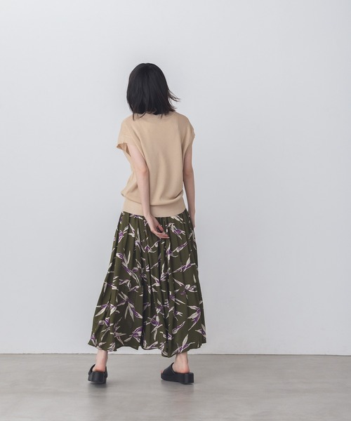 lil nina（リルニーナ）の「レーヨン プリント ギャザースカート（スカート・レディース・レッド/ブラック/グリーン・FREE）」の7枚目の写真