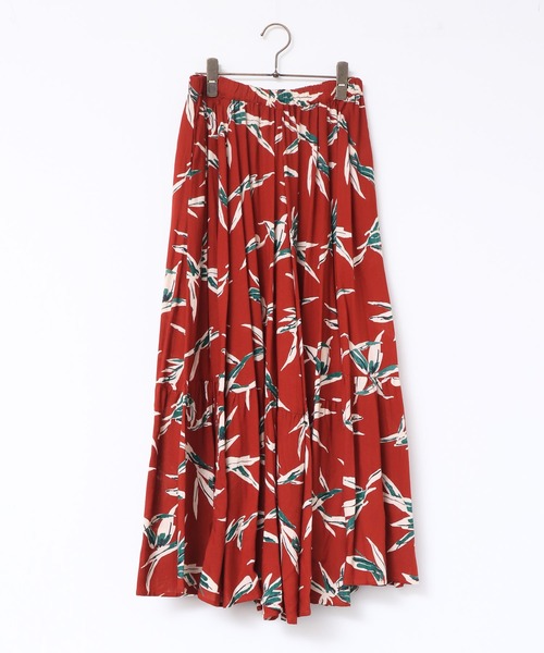 lil nina（リルニーナ）の「レーヨン プリント ギャザースカート（スカート・レディース・レッド/ブラック/グリーン・FREE）」の17枚目の写真