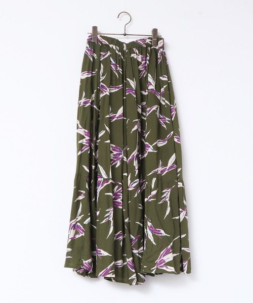 lil nina（リルニーナ）の「レーヨン プリント ギャザースカート（スカート・レディース・レッド/ブラック/グリーン・FREE）」の16枚目の写真