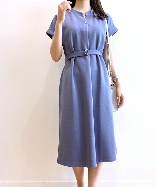 index（インデックス）の「◇スキッパージャージワンピース【UV/接触冷