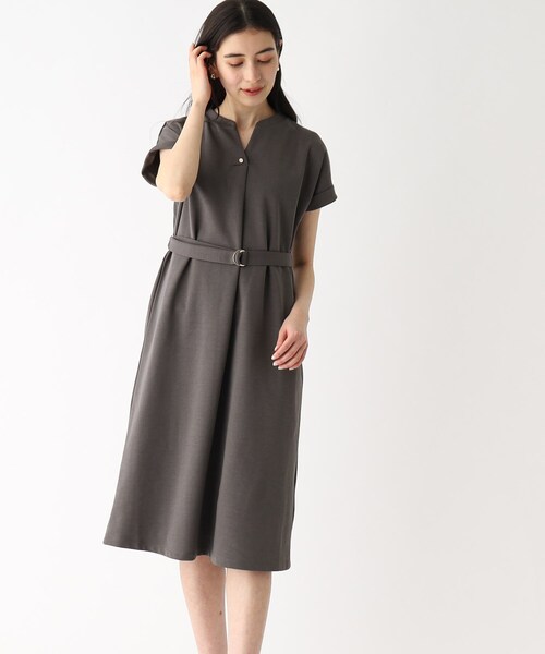 index（インデックス）の「◇スキッパージャージワンピース【UV/接触冷