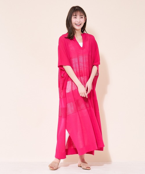 ADAWAS(アダワズ)の「【ADAWAS】ロングニットワンピース(ワンピース・レディース・PINK/ダークネイビー/チャコール・2)」の14枚目の写真