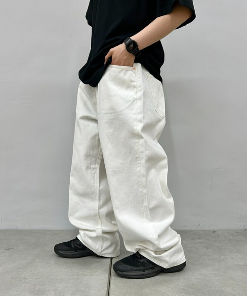 Sourcream（サワークリーム）の「【Sourcream/サワークリーム】スーパーワイドデニム（デニムパンツ・メンズ・ホワイト/インディゴブルー・32inch/34inch/36inch）」の4枚目の写真