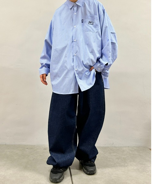 Sourcream（サワークリーム）の「【Sourcream/サワークリーム】スーパーワイドデニム（デニムパンツ・メンズ・ホワイト/インディゴブルー・32inch/34inch/36inch）」の5枚目の写真