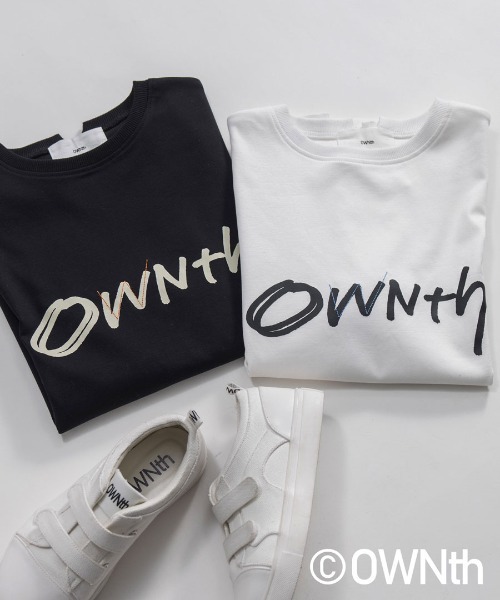 OWNth(オンス)の「綿100%ステッチロゴTシャツ(Tシャツ/カットソー・レディース・ホワイト/ブラック・S/M)」の13枚目の写真