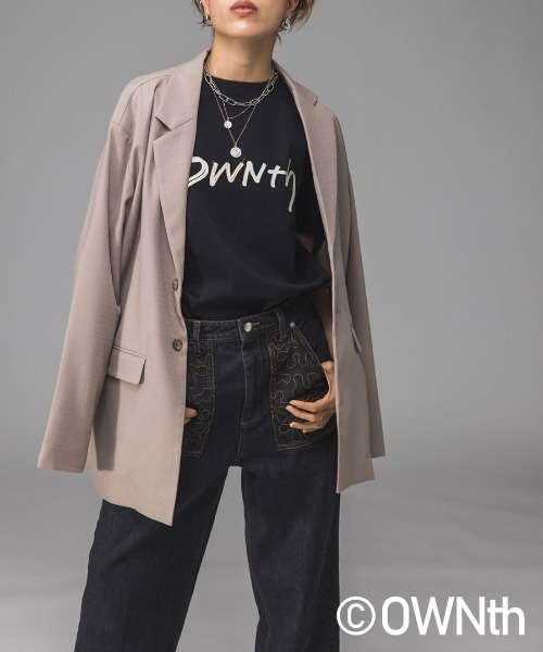 OWNth(オンス)の「綿100%ステッチロゴTシャツ(Tシャツ/カットソー・レディース・ホワイト/ブラック・S/M)」の8枚目の写真