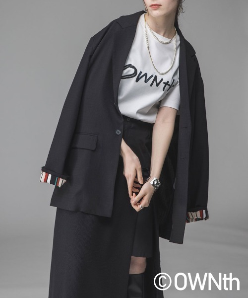 OWNth(オンス)の「綿100%ステッチロゴTシャツ(Tシャツ/カットソー・レディース・ホワイト/ブラック・S/M)」の18枚目の写真
