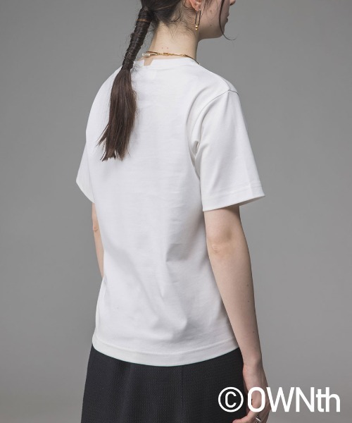 OWNth(オンス)の「綿100%ステッチロゴTシャツ(Tシャツ/カットソー・レディース・ホワイト/ブラック・S/M)」の7枚目の写真