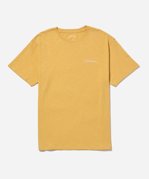Saturdays NYC(サタデーズ ニューヨークシティ )の「Cotton Slub Script Ss Tee(Tシャツ/カットソー・メンズ・ベージュ/サックスブルー/ブラウン系その他2/オフホワイト・L/M/S/XL/X-SMALL)」の1枚目の写真