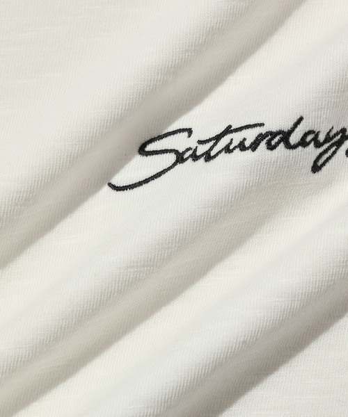 Saturdays NYC(サタデーズ ニューヨークシティ )の「Cotton Slub Script Ss Tee(Tシャツ/カットソー・メンズ・ベージュ/サックスブルー/ブラウン系その他2/オフホワイト・L/M/S/XL/X-SMALL)」の10枚目の写真