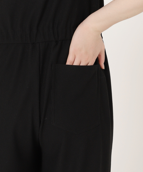 ubyspick&span リボンストレッチオールインワン セール】リボンストレッチオールインワン（サロペット