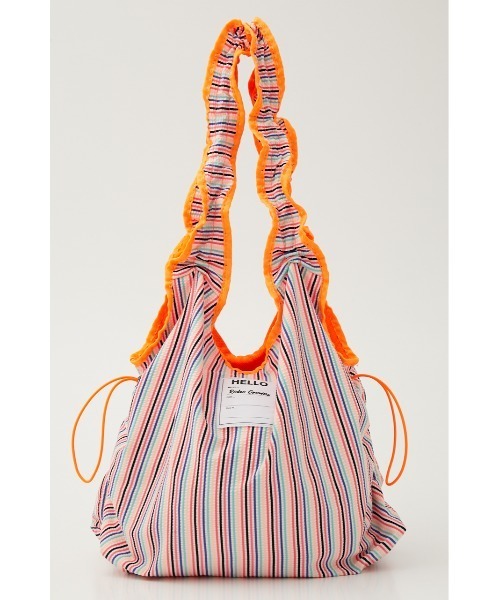 RODEO CROWNS WIDE BOWL(ロデオクラウンズワイドボウル)の「S/W FRILL HANDLE BAG(エコバッグ/サブバッグ・レディース・ブルー系その他3/ブルー系その他/ホワイト系その他・FREE)」の4枚目の写真