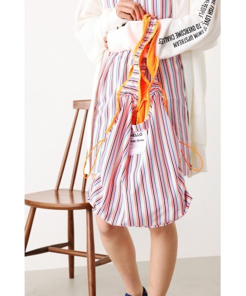 RODEO CROWNS WIDE BOWL(ロデオクラウンズワイドボウル)の「S/W FRILL HANDLE BAG(エコバッグ/サブバッグ・レディース・ブルー系その他3/ブルー系その他/ホワイト系その他・FREE)」の9枚目の写真