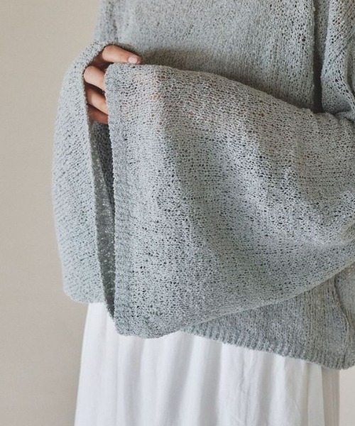 pomiii（ポミー）の「オフショルフレアスリーブニット（ニット/セーター・レディース・ベージュ/アイボリー/ミント/ラベンダー・FREE）」の15枚目の写真