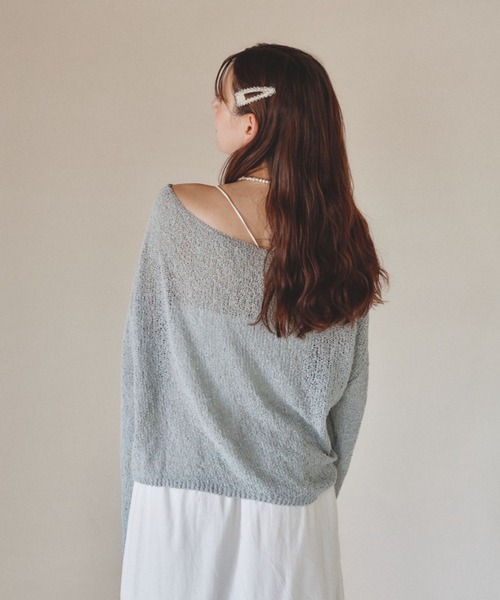 pomiii（ポミー）の「オフショルフレアスリーブニット（ニット/セーター・レディース・ベージュ/アイボリー/ミント/ラベンダー・FREE）」の10枚目の写真