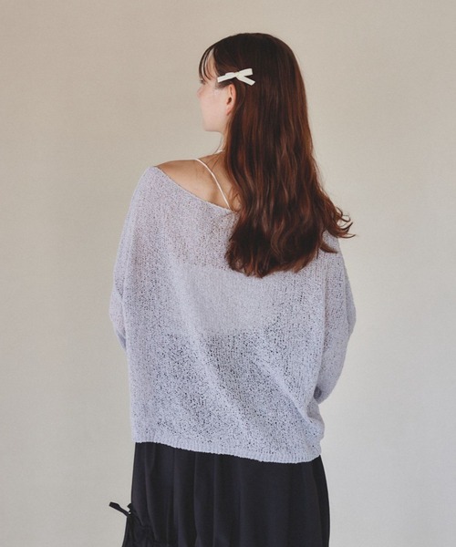pomiii（ポミー）の「オフショルフレアスリーブニット（ニット/セーター・レディース・ベージュ/アイボリー/ミント/ラベンダー・FREE）」の19枚目の写真