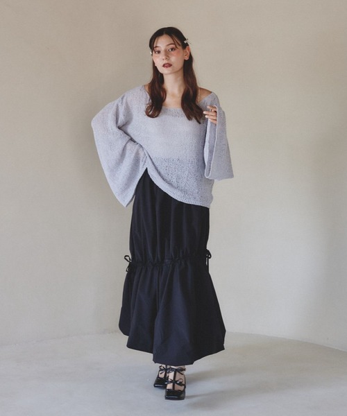 pomiii(ポミー)の「オフショルフレアスリーブニット(ニット pomiii(ポミー)の「オフショルフレアスリーブニット(ニット