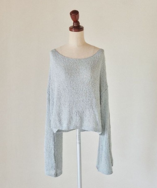 pomiii（ポミー）の「オフショルフレアスリーブニット（ニット/セーター・レディース・ベージュ/アイボリー/ミント/ラベンダー・FREE）」の16枚目の写真