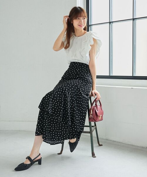 MAJESTIC LEGON（マジェスティックレゴン）の「バックリボンバルーンフリルブラウス（シャツ/ブラウス・レディース・ブラック/オフホワイト/ベージュ系その他2/ブルー系その他2・MEDIUM）」の13枚目の写真