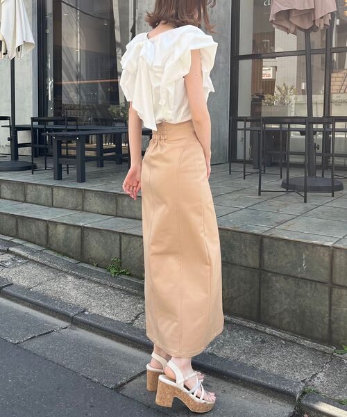 MAJESTIC LEGON（マジェスティックレゴン）の「バックリボンバルーンフリルブラウス（シャツ/ブラウス・レディース・ブラック/オフホワイト/ベージュ系その他2/ブルー系その他2・MEDIUM）」の19枚目の写真