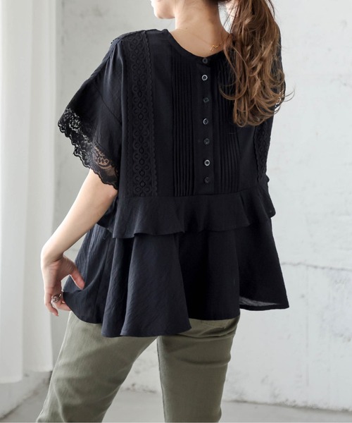 La-gemme(ラジェム)の「レースペプラムブラウス(シャツ/ブラウス・レディース・ホワイト/ブラック・フリー)」の19枚目の写真